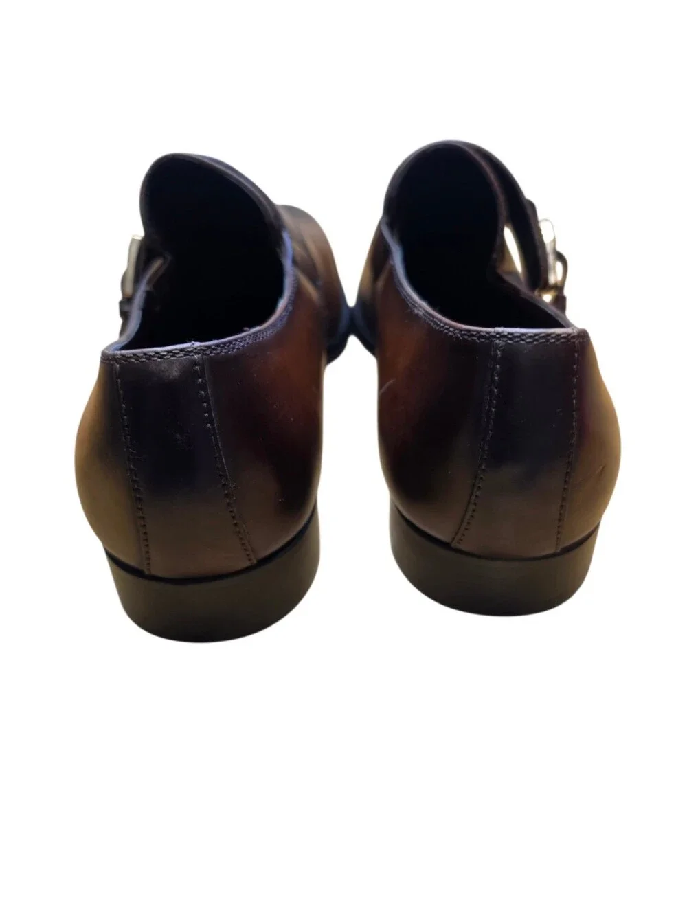 Tallia Mens Orange Bruno Brown Leather Monk Strap Dress Shoe 11